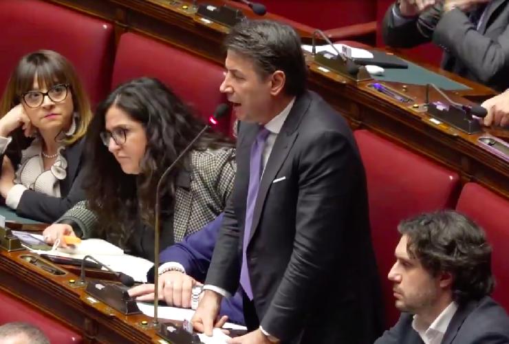 Il leader Movimento 5 Stelle Giuseppe Conte alla Camera