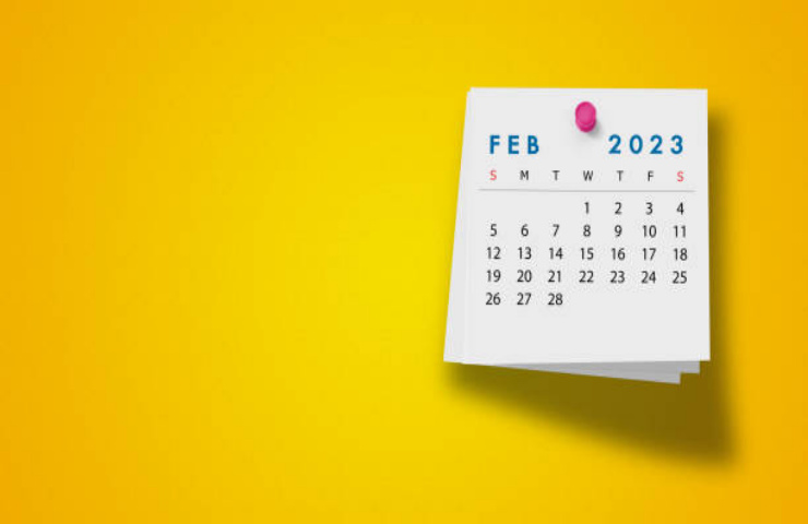 Calendario di febbraio